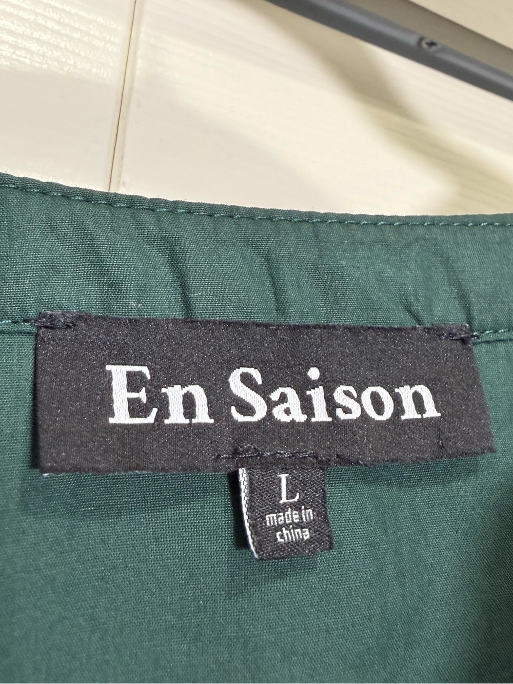 En Saison Tiered Poplin Midi Maxi Dress Dark Green Size Large - Picture 4 of 6